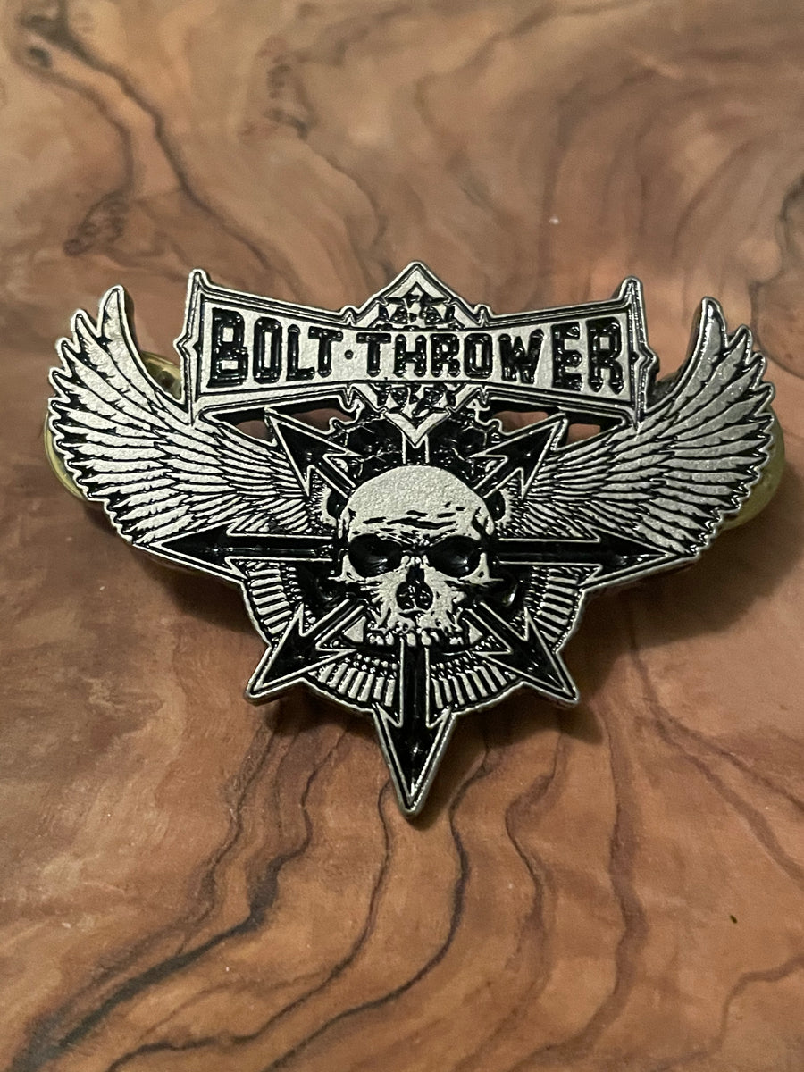 Bolt Thrower Winged Skull Enamel Pin Death Rattle Market