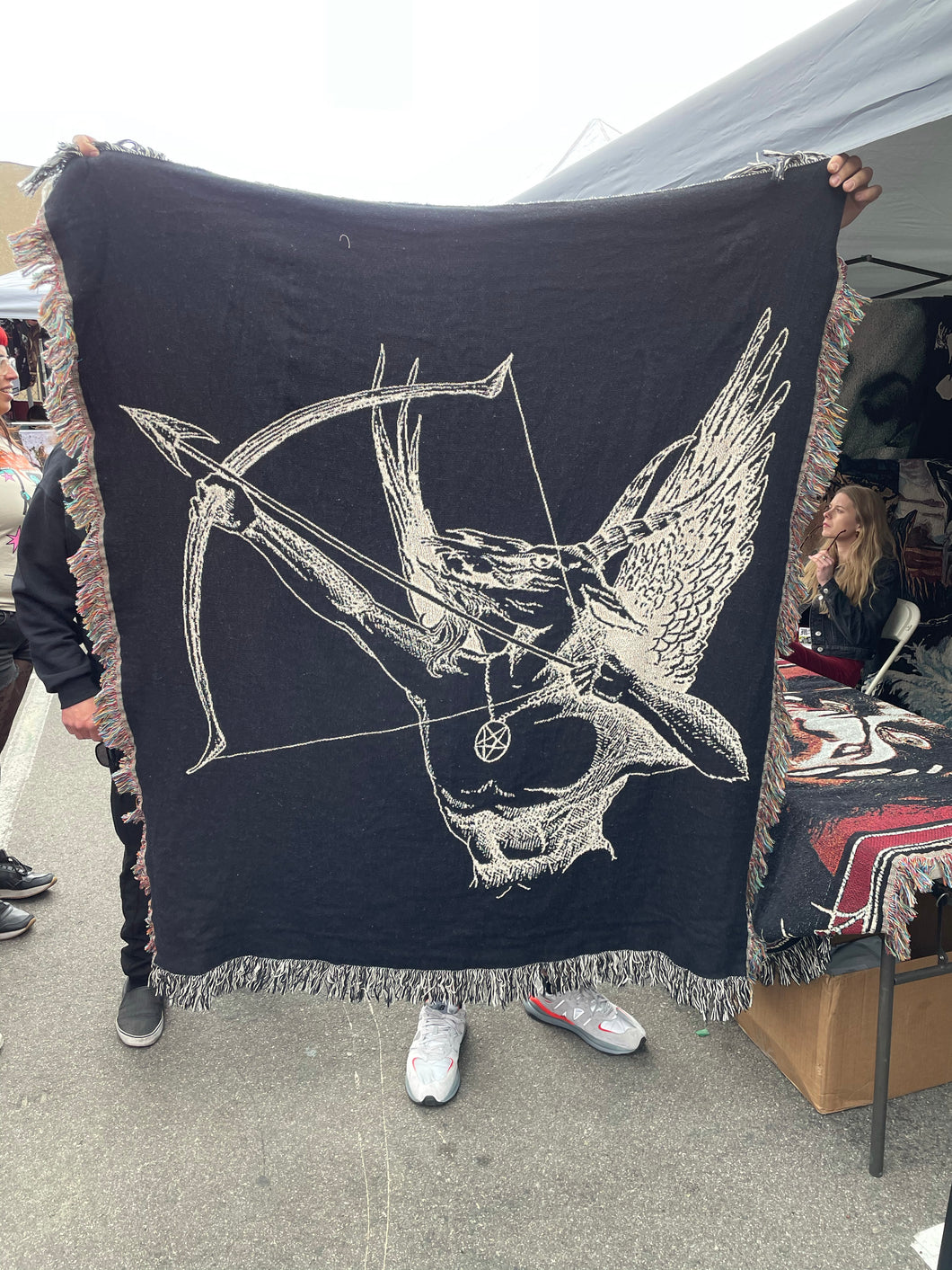 Fallen Angel of Doom - Woven Tapestry / Blanket